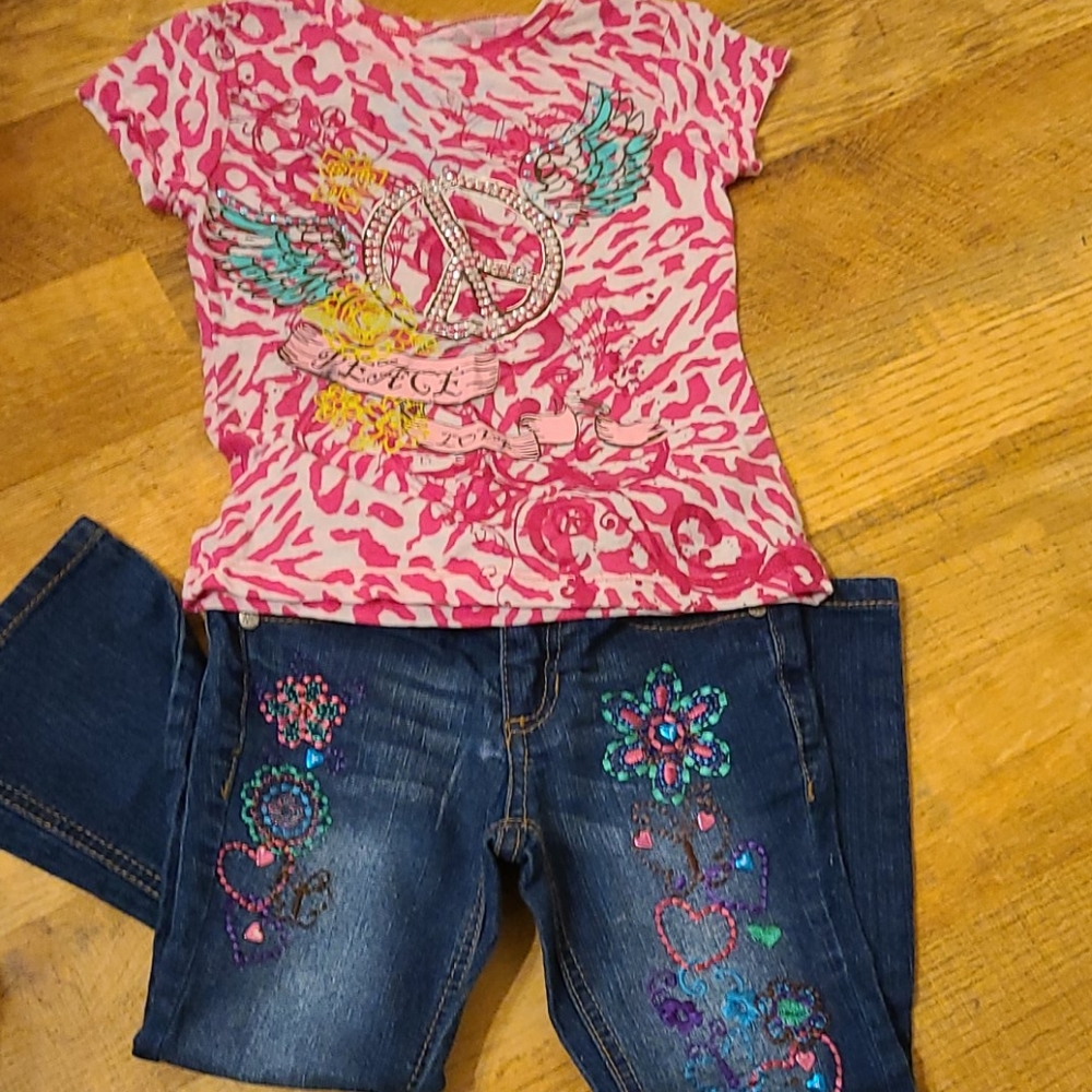 Size 4T jeans and place size 4 shirt
